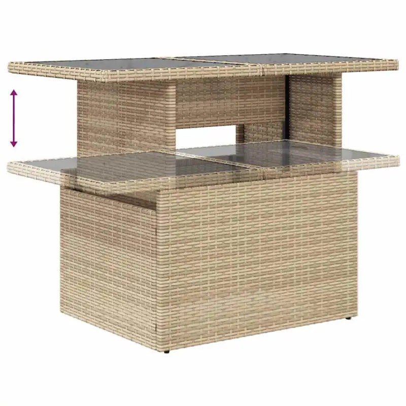 Loungetuinset met beige materiaal en gepoedercoat staal afmetingen - Tuinsets