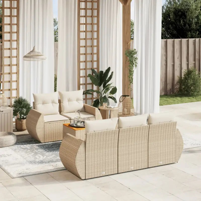 Loungetuinset met beige materiaal en gepoedercoat staal afmetingen - beige en crèmekleurig - Tuinsets