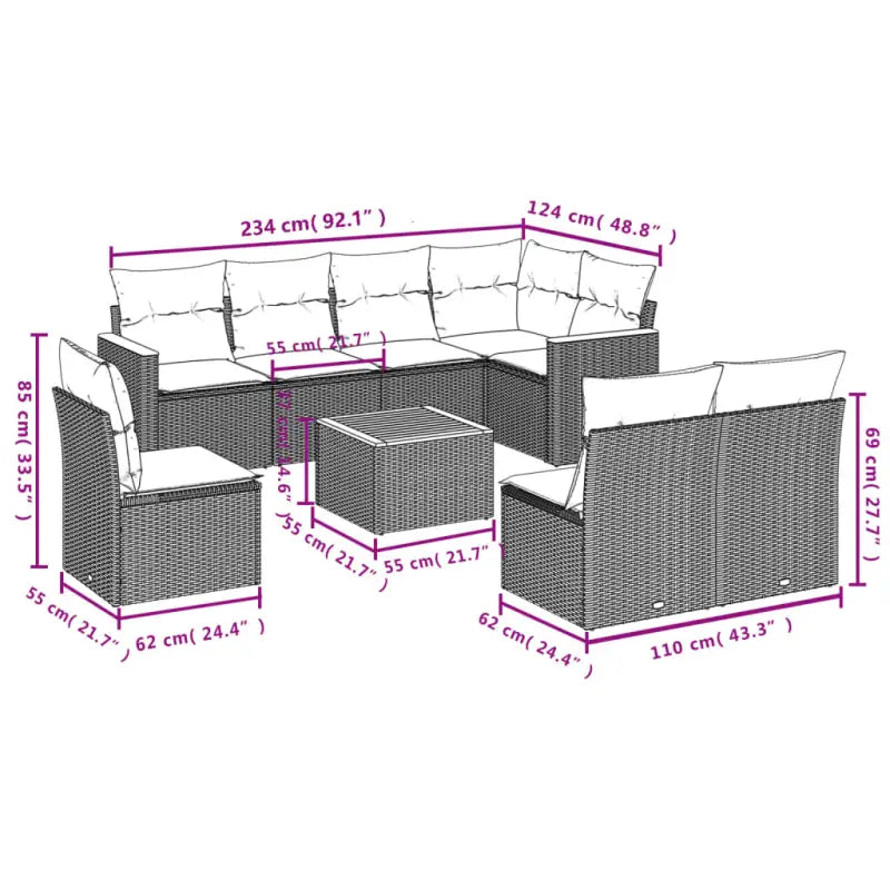 Loungetuinset met beige materiaal en gepoedercoat staal - Tuinsets