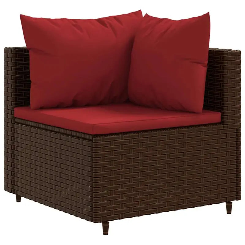 Loungetuinset met bruin materiaal en gepoedercoat staal voor buitengevoel - Tuinsets