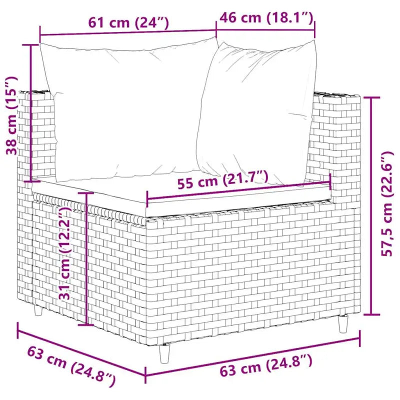 Loungetuinset met bruin materiaal en gepoedercoat staal voor buitengevoel - Tuinsets