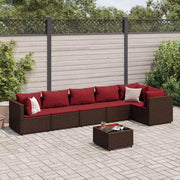 Loungetuinset met bruin materiaal en gepoedercoat staal voor buitengevoel - Tuinsets