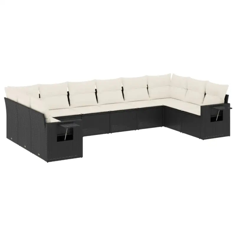 Loungetuinset met gepoedercoat staal en afmetingen in zwart materiaal - Tuinsets