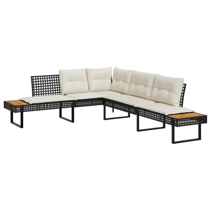 Loungetuinset met poly rattan en gepoedercoat staal voor comfortabele zitervaring - Tuinsets