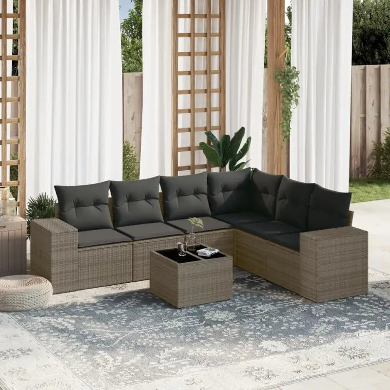 Loungetuinset met waterdichte tas en beige materiaal in gepoedercoat staal - grijs en donkergrijs / Met tafel - Tuinsets