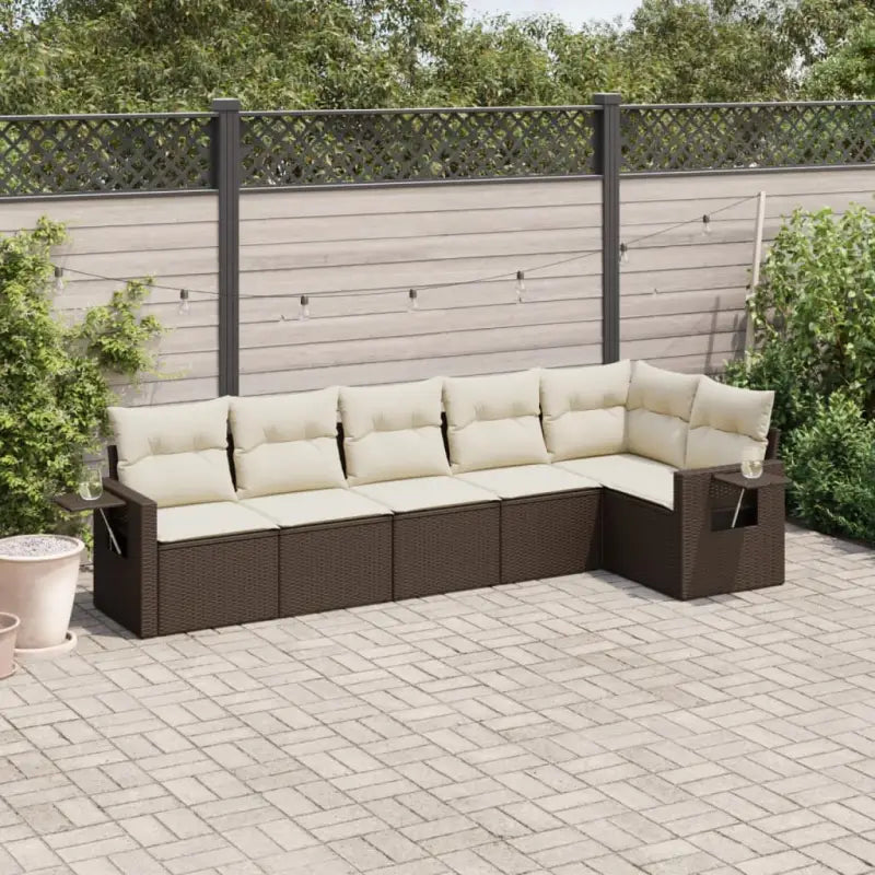 Loungetuinset met waterdichte tas en beige materiaal op gepoedercoat staal - Bruin en crème / Zonder tafel - Tuinsets