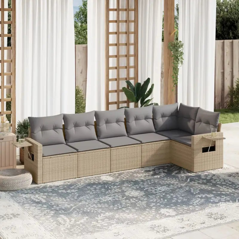 Loungetuinset met waterdichte tas en beige materiaal op gepoedercoat staal - beige en lichtgrijs / Zonder tafel