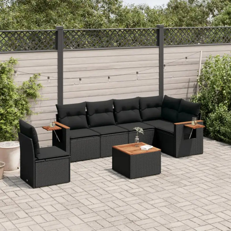 Loungetuinset met waterdichte tas en beige materiaal van gepoedercoat staal - Zwart / Met tafel - Tuinsets