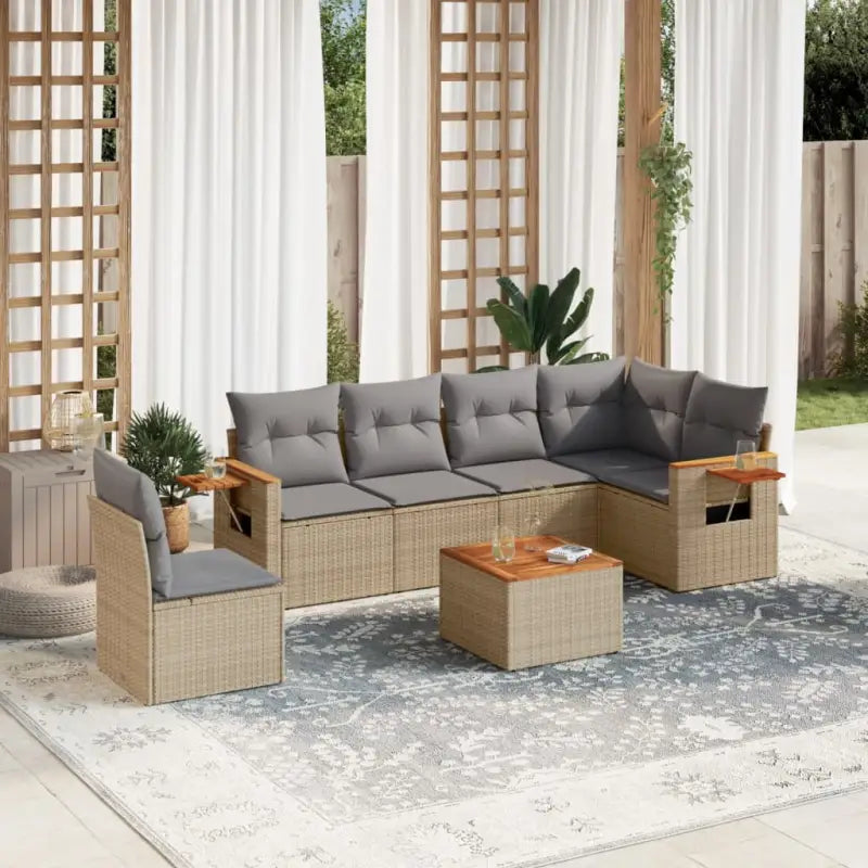 Loungetuinset met waterdichte tas en beige materiaal van gepoedercoat staal - Beige en grijs / Met tafel - Tuinsets