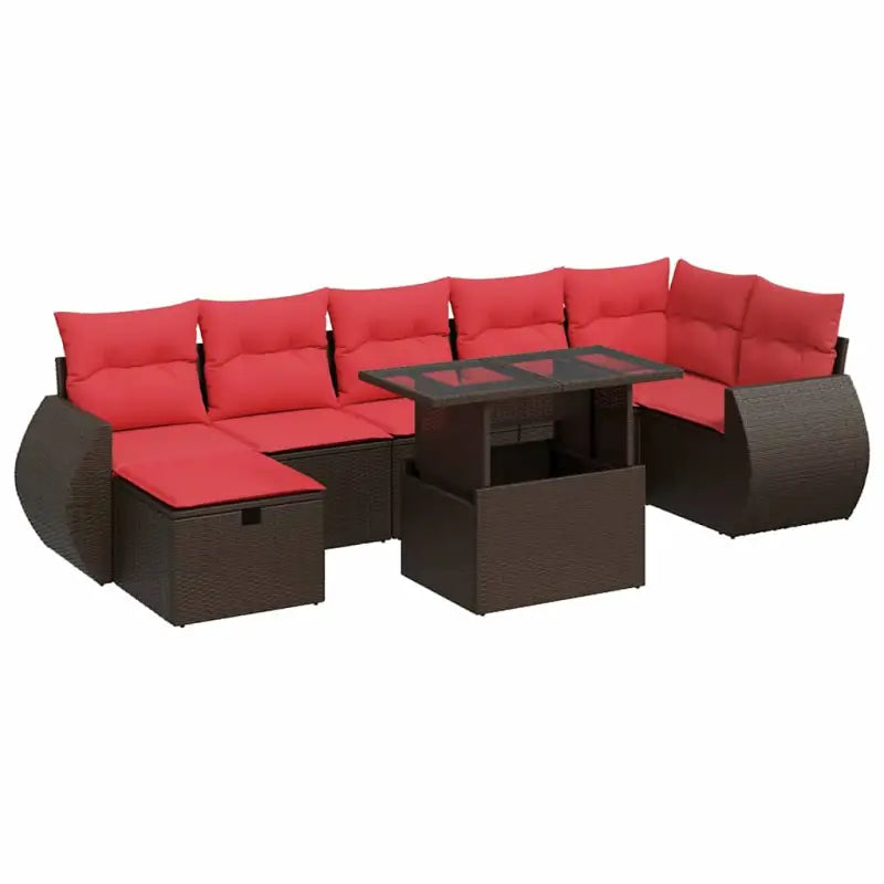 Loungetuinset met waterdichte tas en bruin gepoedercoat staal - Bruin / met opbergruimte - Tuinsets