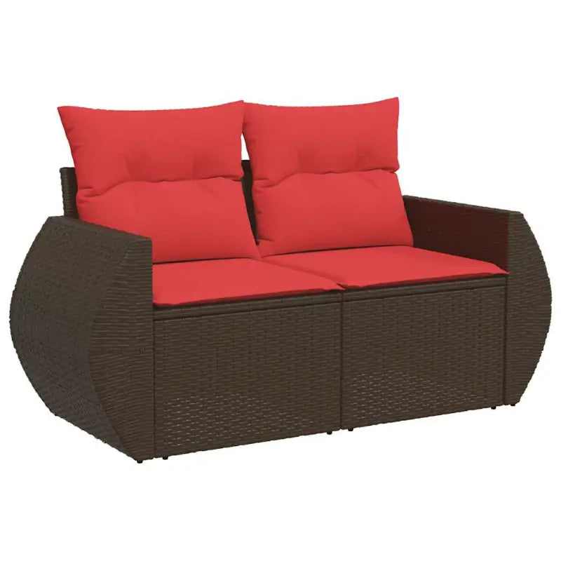 Loungetuinset met waterdichte tas en bruin gepoedercoat staal - Bruin / met opbergruimte - Tuinsets