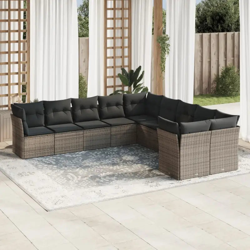 Loungetuinset met waterdichte tas en zwart gepoedercoat staal - Grijs / Zonder tafel - Tuinsets