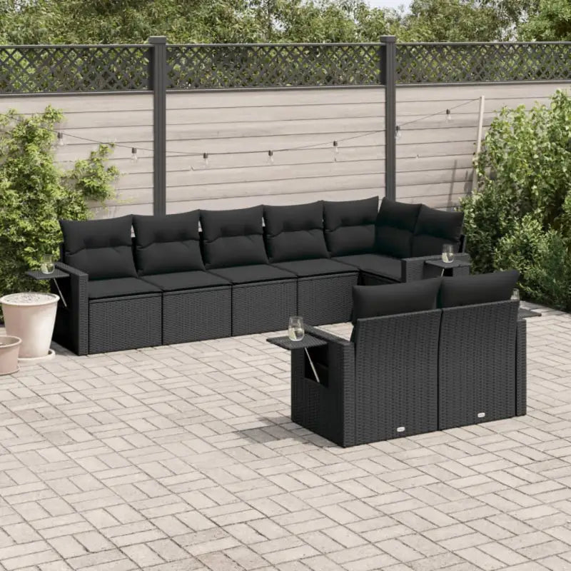 Loungetuinset met waterdichte tas en zwart gepoedercoat staal - Tuinsets