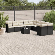 Loungetuinset met waterdichte tas en zwart gepoedercoat staal - Tuinsets