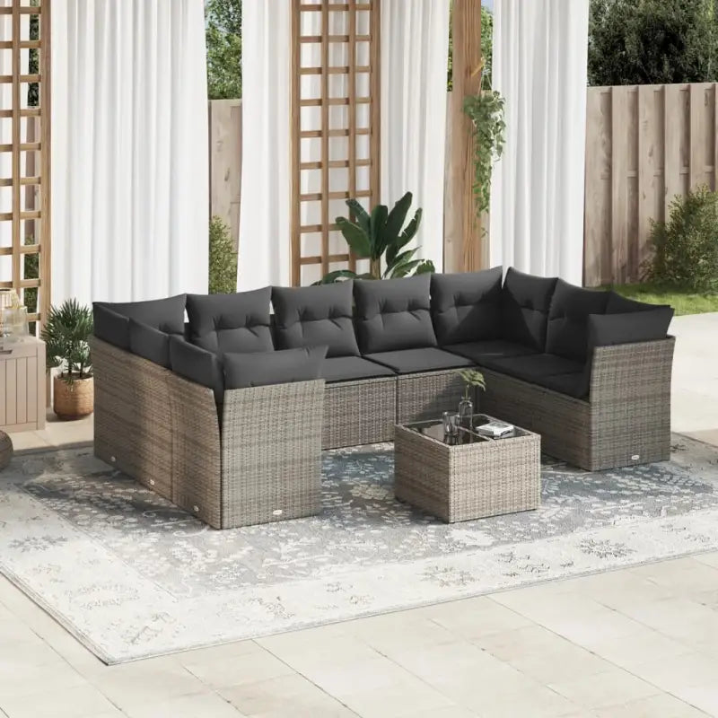Loungetuinset met waterdichte tas en zwart materiaal van gepoedercoat staal - Grijs / Met tafel - Tuinsets