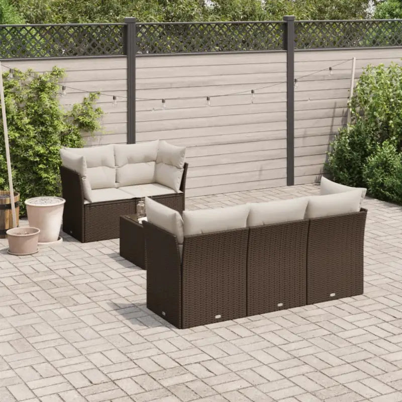 Loungetuinset met waterdichte tas en zwart materiaal van gepoedercoat staal - Bruin en crème - Tuinsets
