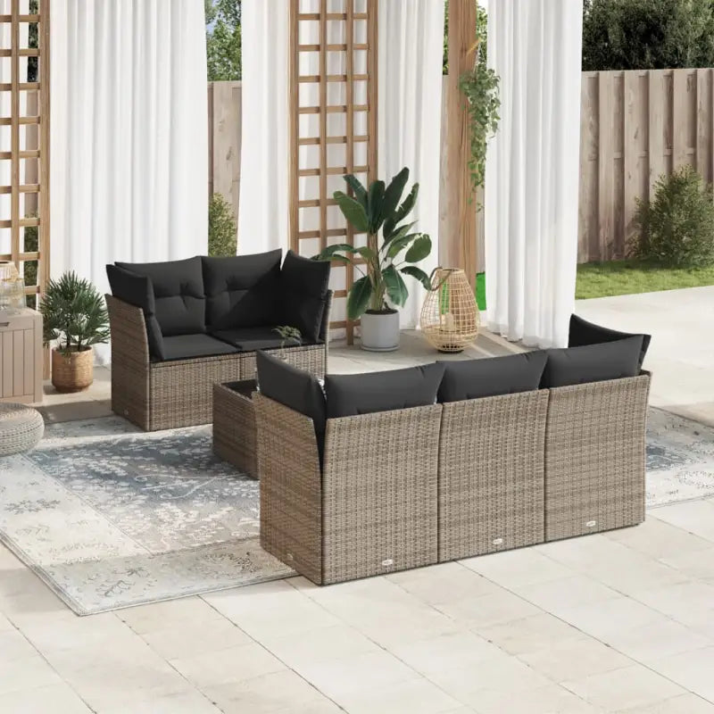 Loungetuinset met waterdichte tas en zwart materiaal van gepoedercoat staal - Grijs - Tuinsets