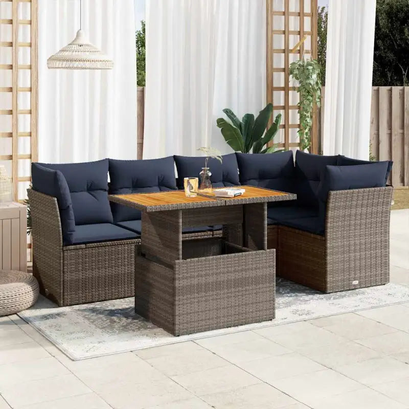 Loungetuinset met waterdichte zak in grijs materiaal en gepoedercoat staal - Grijs - Tuinsets