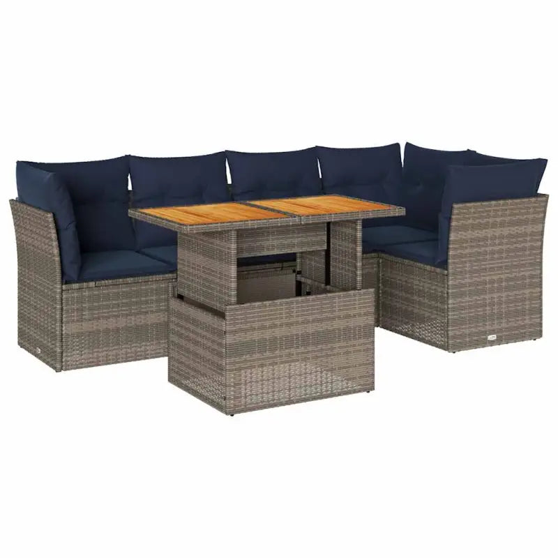 Loungetuinset met waterdichte zak in grijs materiaal en gepoedercoat staal - Grijs - Tuinsets