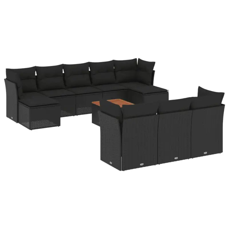 Loungetuinset met zwart materiaal en gepoedercoat staal afmetingen - Tuinsets