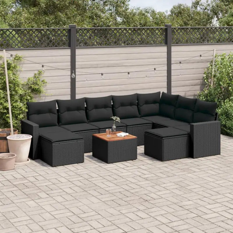 Loungetuinset met zwart materiaal en waterdichte tas voor buiten - Zwart - Tuinsets
