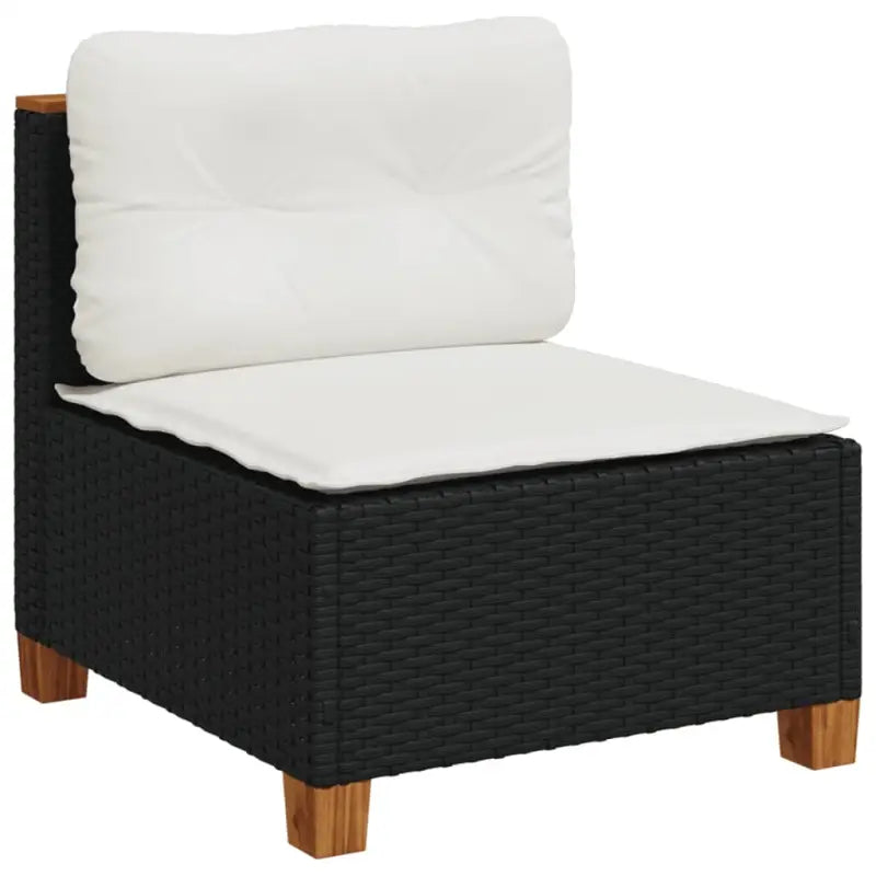 Loungetuinset met zwarte gepoedercoate stalen afwerking en natuurlijke olieafwerking - Tuinsets