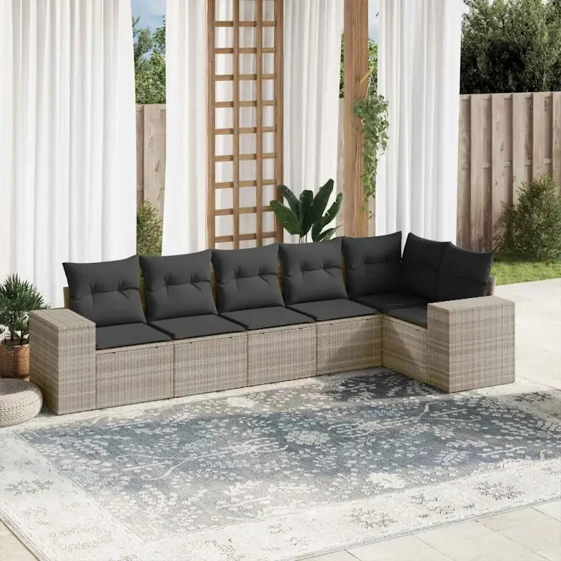 Loungetuinset van beige materiaal en gepoedercoat staal met afmetingen - Lichtgrijs / Zonder tafel - Tuinsets
