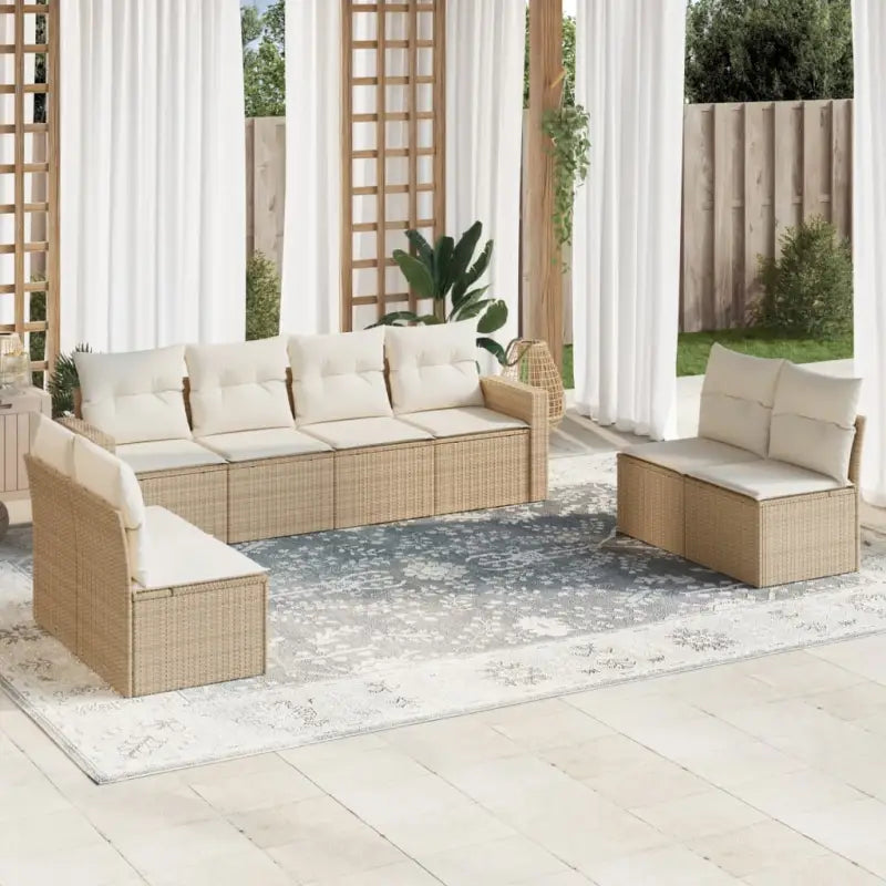 Loungetuinset van beige materiaal en gepoedercoat staal afmetingen - beige en crèmekleurig / Zonder tafel - Tuinsets