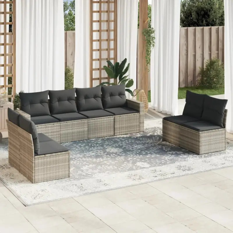 Loungetuinset van beige materiaal en gepoedercoat staal afmetingen - Lichtgrijs / Zonder tafel - Tuinsets