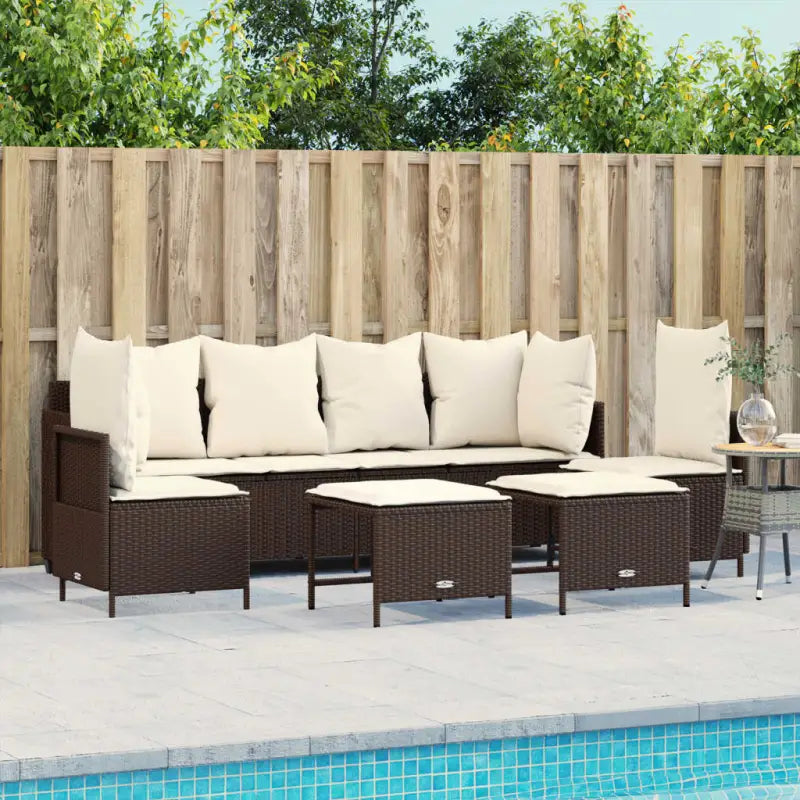 Loungetuinset van bruin materiaal met gepoedercoat staal afmetingen - Bruin / zonder luifel - Tuinsets