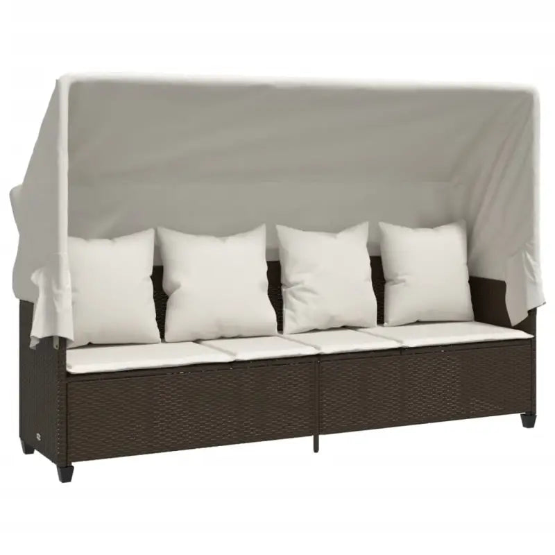 Loungetuinset van bruin materiaal met gepoedercoat staal afmetingen - Tuinsets