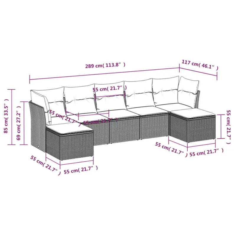 Loungetuinset van gepoedercoat staal met beige materiaal en afmetingen - Tuinsets