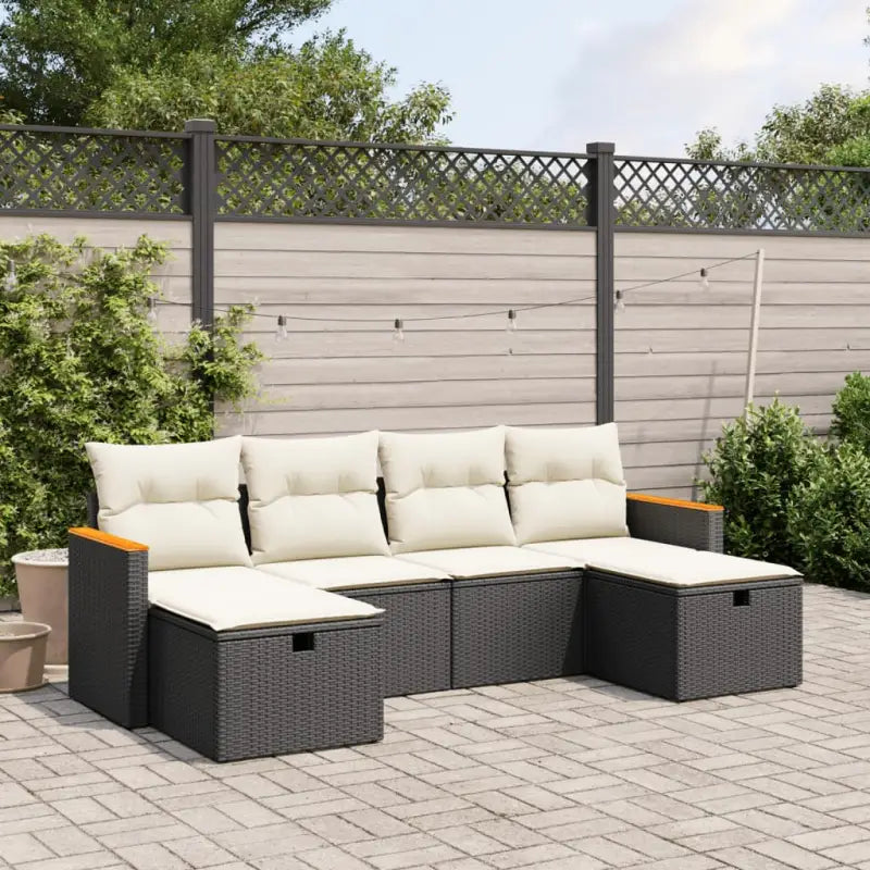 Loungetuinset van gepoedercoat staal met beige materiaal en grote afmetingen - Zwart en crème / zonder opbergruimte