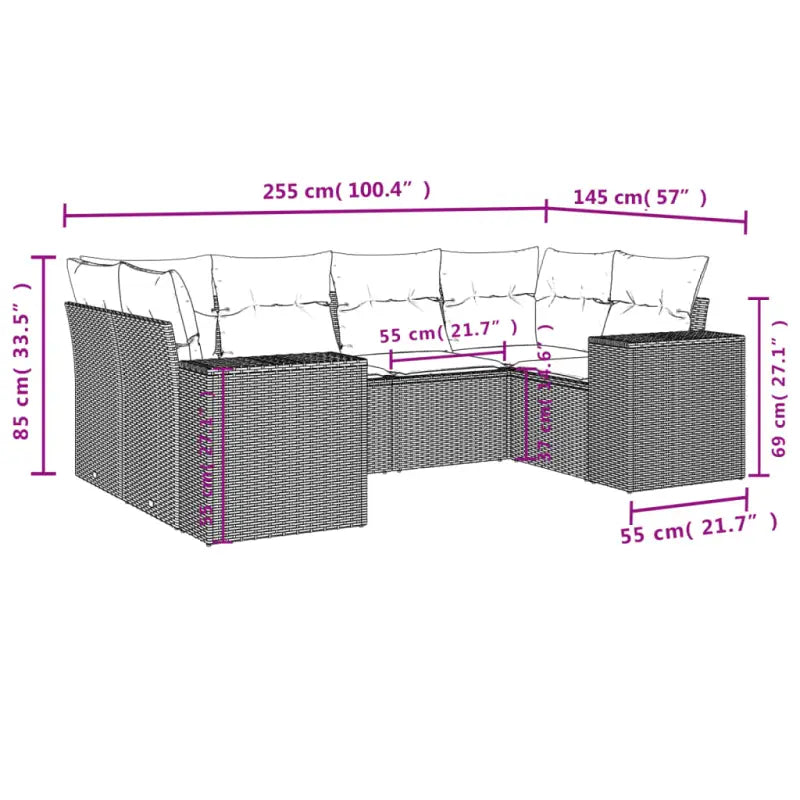 Loungetuinset van gepoedercoat staal met grijs materiaal voor terras - Tuinsets