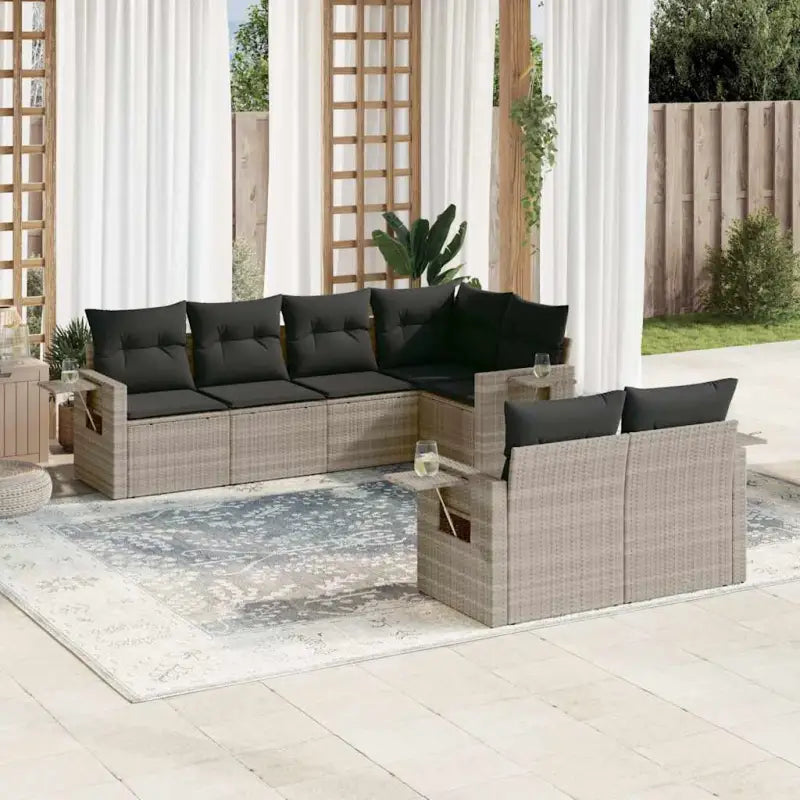 Loungetuinset van gepoedercoat staal met waterdichte tas en afmetingen - Lichtgrijs en donkergrijs - Tuinsets