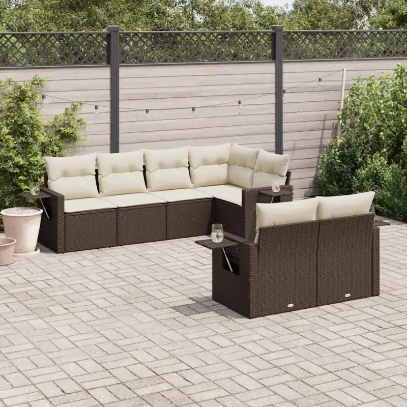 Loungetuinset van gepoedercoat staal met waterdichte tas en afmetingen - Bruin en crème - Tuinsets
