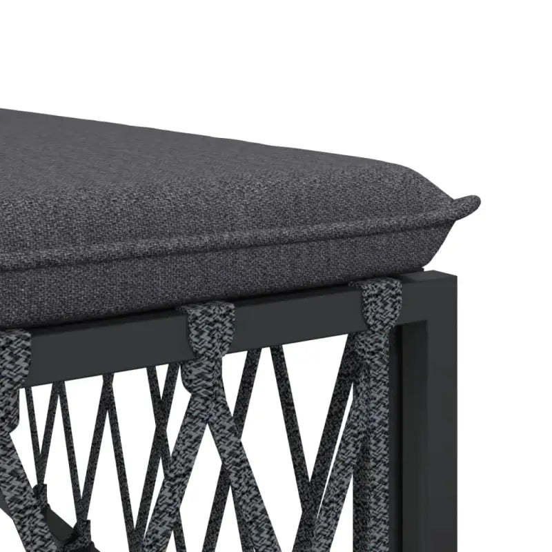 Loungetuinset van geweven stof met antraciet materiaal en gepoedercoat staal - Tuinsets
