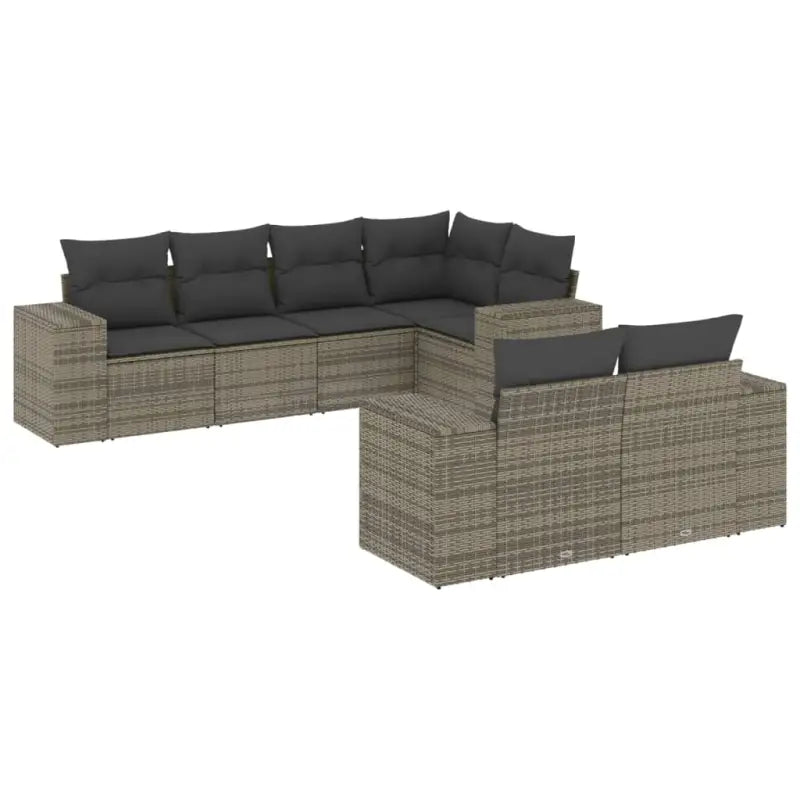 Loungetuinset van grijs gepoedercoat staal met comfortabele afmetingen - Tuinsets