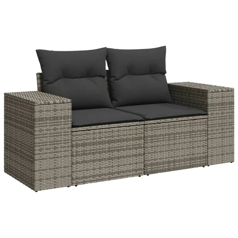 Loungetuinset van grijs gepoedercoat staal met comfortabele afmetingen - Tuinsets