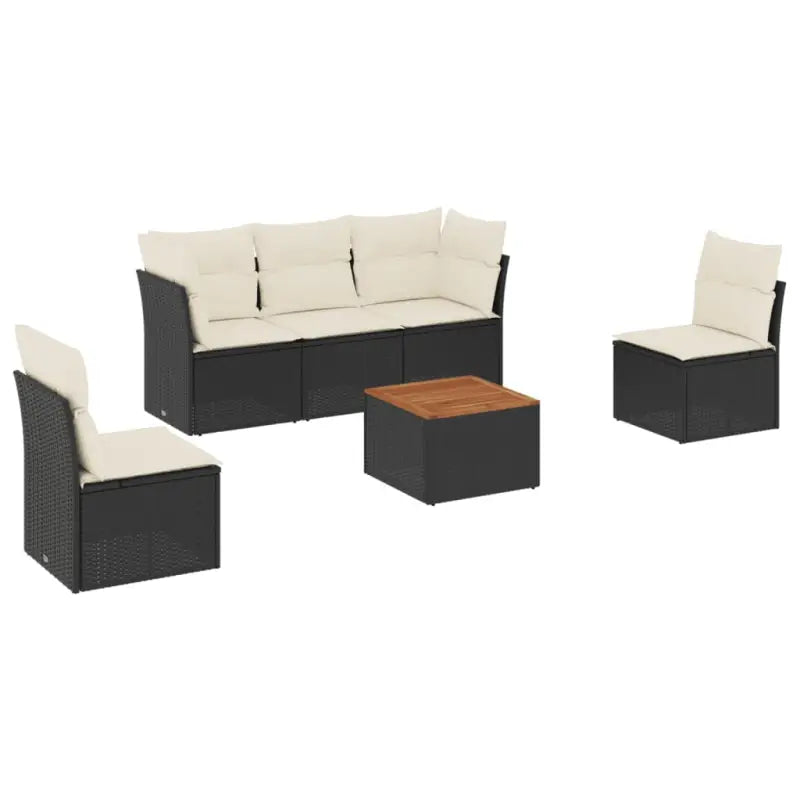 Loungetuinset van poly rattan en gepoedercoat staal met ideale afmetingen - Tuinsets