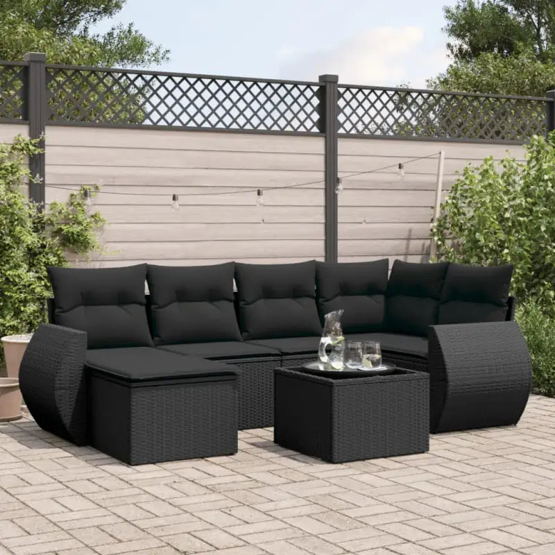 Loungetuinset van waterdichte tas en beige materiaal met gepoedercoat staal - Zwart / Met tafel - Tuinsets