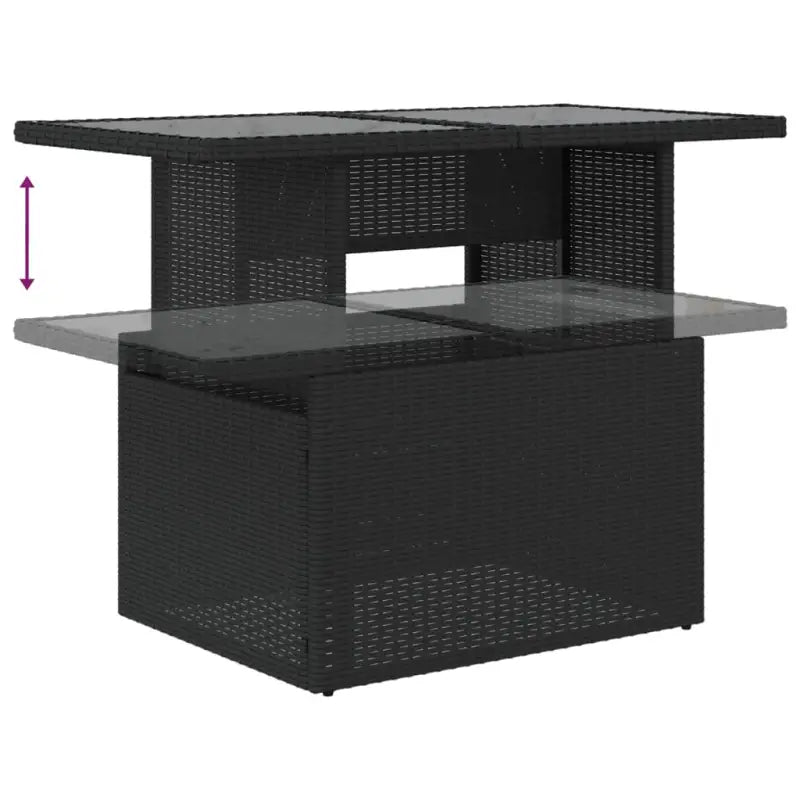 Loungetuinset van zwart gepoedercoat staal met comfortabele afmetingen - Tuinsets