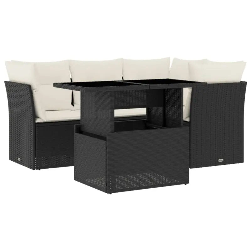 Loungetuinset van zwart gepoedercoat staal met comfortabele afmetingen - Tuinsets
