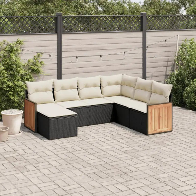 Loungetuinset van zwart gepoedercoat staal voor buitenplezier - Zwart en crème / Zonder tafel - Tuinsets