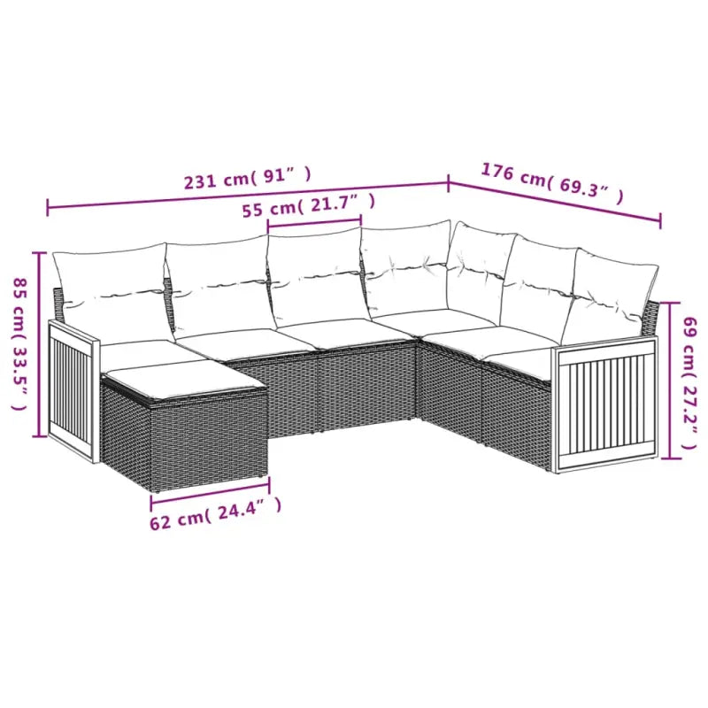 Loungetuinset van zwart gepoedercoat staal voor buitenplezier - Tuinsets