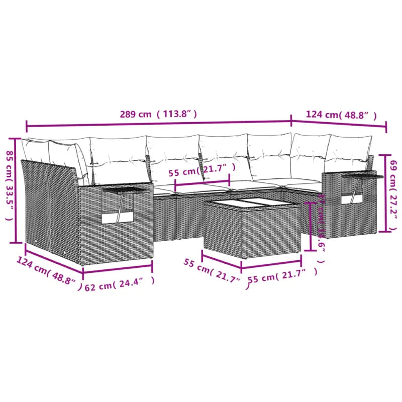 Loungetuinset van zwart gepoedercoat staal voor comfortabel buiten genieten - Tuinsets
