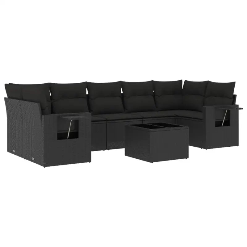 Loungetuinset van zwart gepoedercoat staal voor comfortabel buiten genieten - Tuinsets