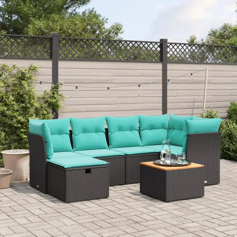 Loungetuinset van zwart materiaal en gepoedercoat staal met afmetingen - Zwart / zonder opbergruimte - Tuinsets