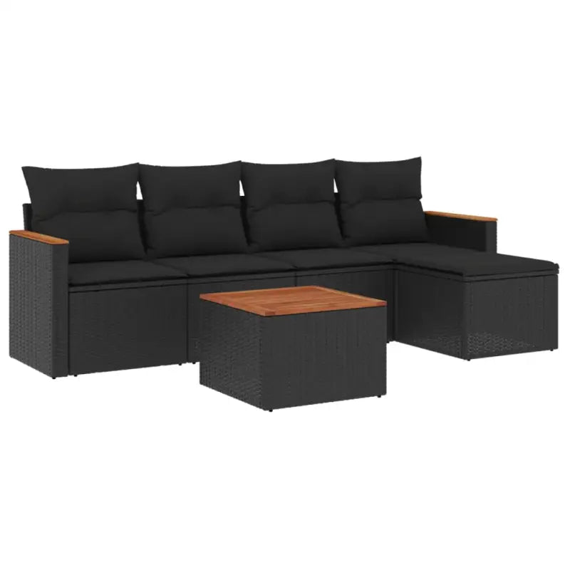 Loungetuinset van zwart materiaal en gepoedercoat staal met ideale afmetingen - Tuinsets