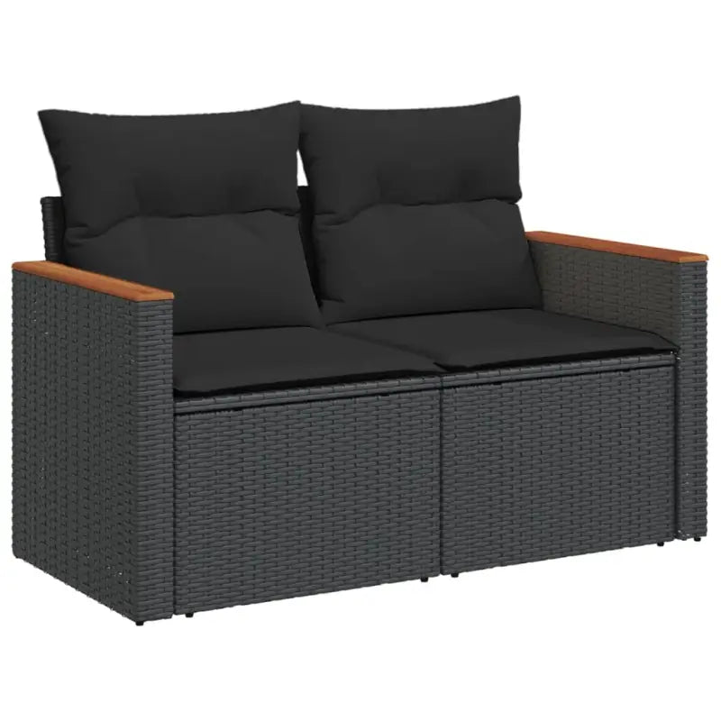 Loungetuinset van zwart materiaal en gepoedercoat staal met ideale afmetingen - Tuinsets